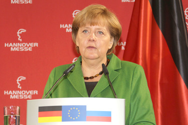 Messerundgang von Kanzlerin Merkel und Präsident Putin, Hannover