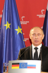 Messerundgang von Kanzlerin Merkel und Präsident Putin, Hannover