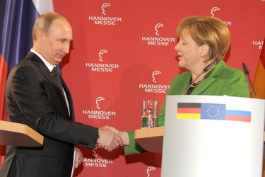 Messerundgang von Kanzlerin Merkel und Präsident Putin, Hannover