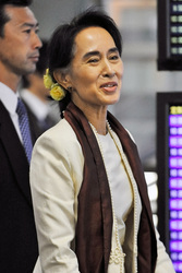 Ankunft von Aung San Suu Kyi in Japan