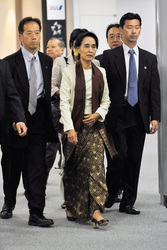 Ankunft von Aung San Suu Kyi in Japan