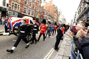 Margaret Thatcher Trauerzug, London