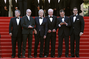 Greg Jacobs, Steven Soderbergh, Michael Douglas, Jerry Weintraub, Matt Damon, Richard LaGravenese