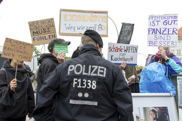 Polizei-Demonstration gegen das Pfefferspray-Verbot, Berlin
