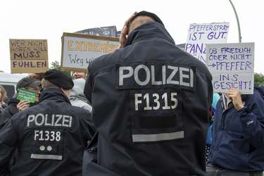 Polizei-Demonstration gegen das Pfefferspray-Verbot, Berlin