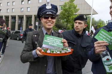 Polizei-Demonstration gegen das Pfefferspray-Verbot, Berlin