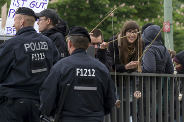 Polizei-Demonstration gegen das Pfefferspray-Verbot, Berlin
