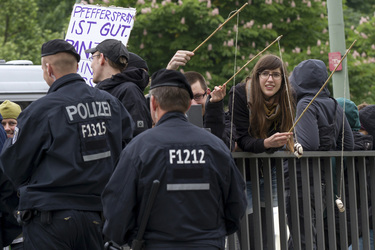 Polizei-Demonstration gegen das Pfefferspray-Verbot, Berlin