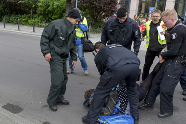 Polizei-Demonstration gegen das Pfefferspray-Verbot, Berlin