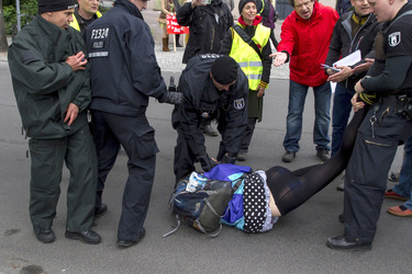 Polizei-Demonstration gegen das Pfefferspray-Verbot, Berlin