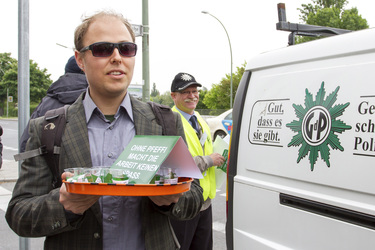 Polizei-Demonstration gegen das Pfefferspray-Verbot, Berlin