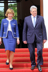 Ministerpräsident Gauck empfängt das niederländische Königspaar, Berlin