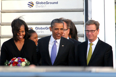 Barack Obama mit Gattin Michelle, Guido Westerwelle