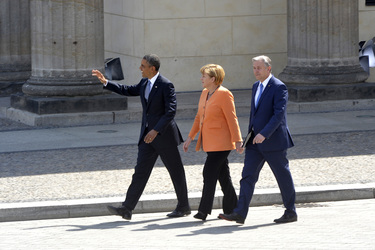 Präsident Obama spricht am Brandenburger Tor, Berlin