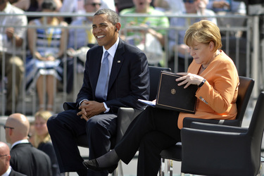 Präsident Obama spricht am Brandenburger Tor, Berlin