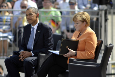 Präsident Obama spricht am Brandenburger Tor, Berlin