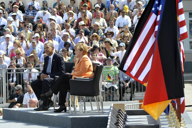 Präsident Obama spricht am Brandenburger Tor, Berlin