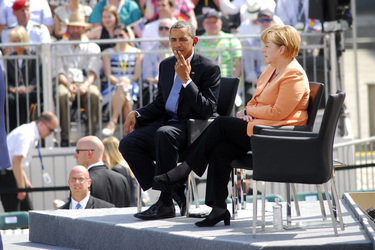 Präsident Obama spricht am Brandenburger Tor, Berlin