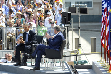 Präsident Obama spricht am Brandenburger Tor, Berlin