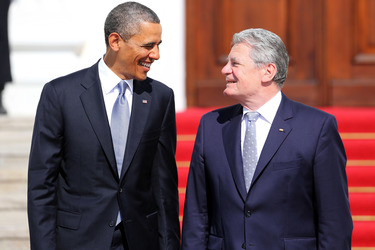 Präsident Obama besucht Schloss Bellevue, Berlin