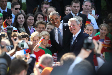 Präsident Obama besucht Schloss Bellevue, Berlin