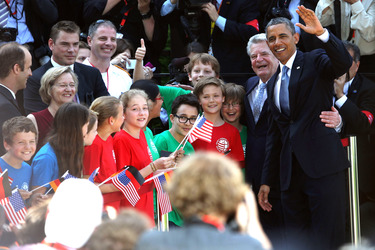Präsident Obama besucht Schloss Bellevue, Berlin