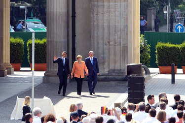 Präsident Obama spricht am Brandenburger Tor, Berlin