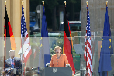 Präsident Obama spricht am Brandenburger Tor, Berlin