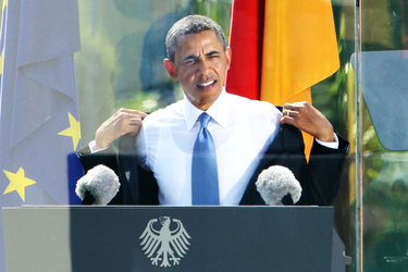 Präsident Obama spricht am Brandenburger Tor, Berlin