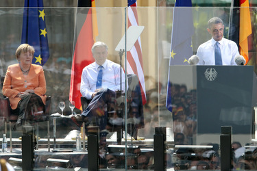 Präsident Obama spricht am Brandenburger Tor, Berlin