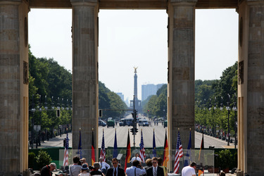 Präsident Obama spricht am Brandenburger Tor, Berlin