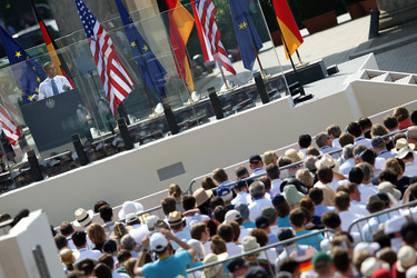 Präsident Obama spricht am Brandenburger Tor, Berlin