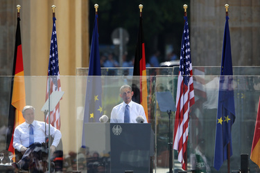 Präsident Obama spricht am Brandenburger Tor, Berlin