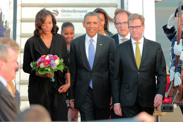Barack Obama mit Gattin Michelle, Guido Westerwelle