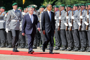 Präsident Obama besucht Schloss Bellevue, Berlin