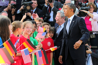 Präsident Obama besucht Schloss Bellevue, Berlin