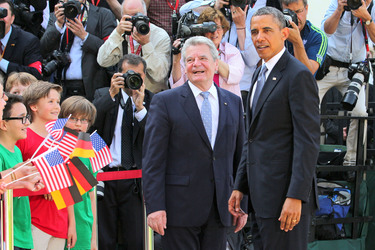 Präsident Obama besucht Schloss Bellevue, Berlin