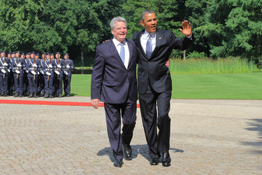 Präsident Obama besucht Schloss Bellevue, Berlin