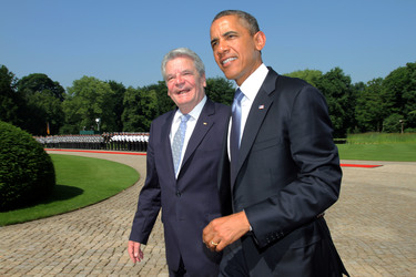 Präsident Obama besucht Schloss Bellevue, Berlin