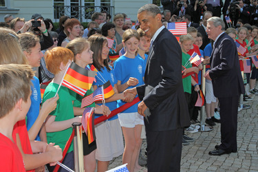 Präsident Obama besucht Schloss Bellevue, Berlin