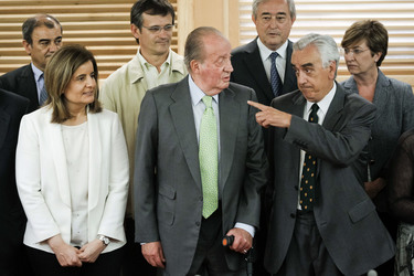 König Juan Carlos besucth die Permanent Commission of the Economic and Social Council, Madrid