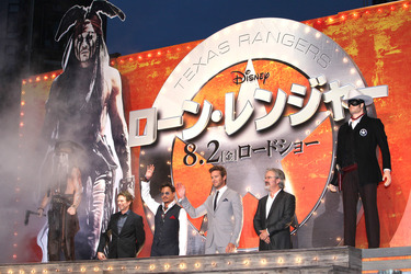 Jerry Bruckheimer, Johnny Depp, Armie Hammer, Gore Verbinski