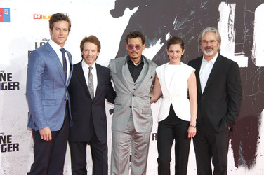Armie Hammer, Jerry Bruckheimer, Johnny Depp, Ruth Wilson, Gore Verbinski
