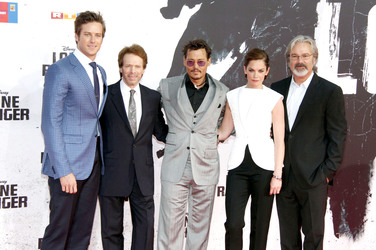Armie Hammer, Jerry Bruckheimer, Johnny Depp, Ruth Wilson, Gore Verbinski