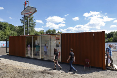 Studentendorf Plänterwald, erster Wohncontainer, Berlin