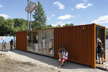 Studentendorf Plänterwald, erster Wohncontainer, Berlin