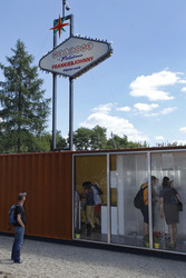 Studentendorf Plänterwald, erster Wohncontainer, Berlin