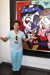 Romero Britto in der Galeria Mensing, Hamburg