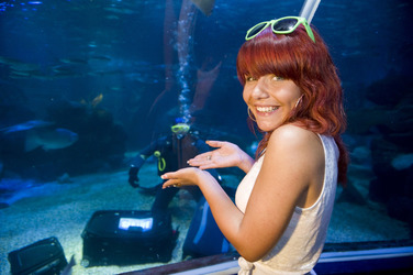 Lisa Wohlgemuth bei der Sea Life Aktion 'Unter Wasser unterm Hammer', Berlin
