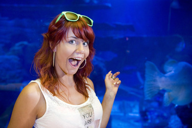 Lisa Wohlgemuth bei der Sea Life Aktion 'Unter Wasser unterm Hammer', Berlin